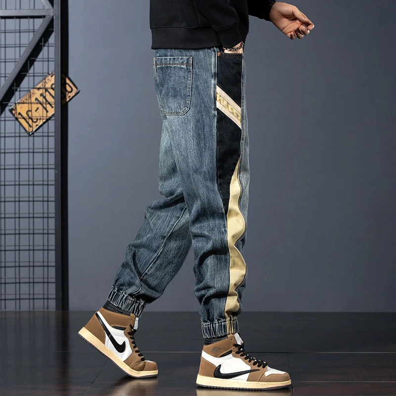 美式重磅复古牛仔裤男款爆款2025新款秋季宽松大码百搭束脚工装裤