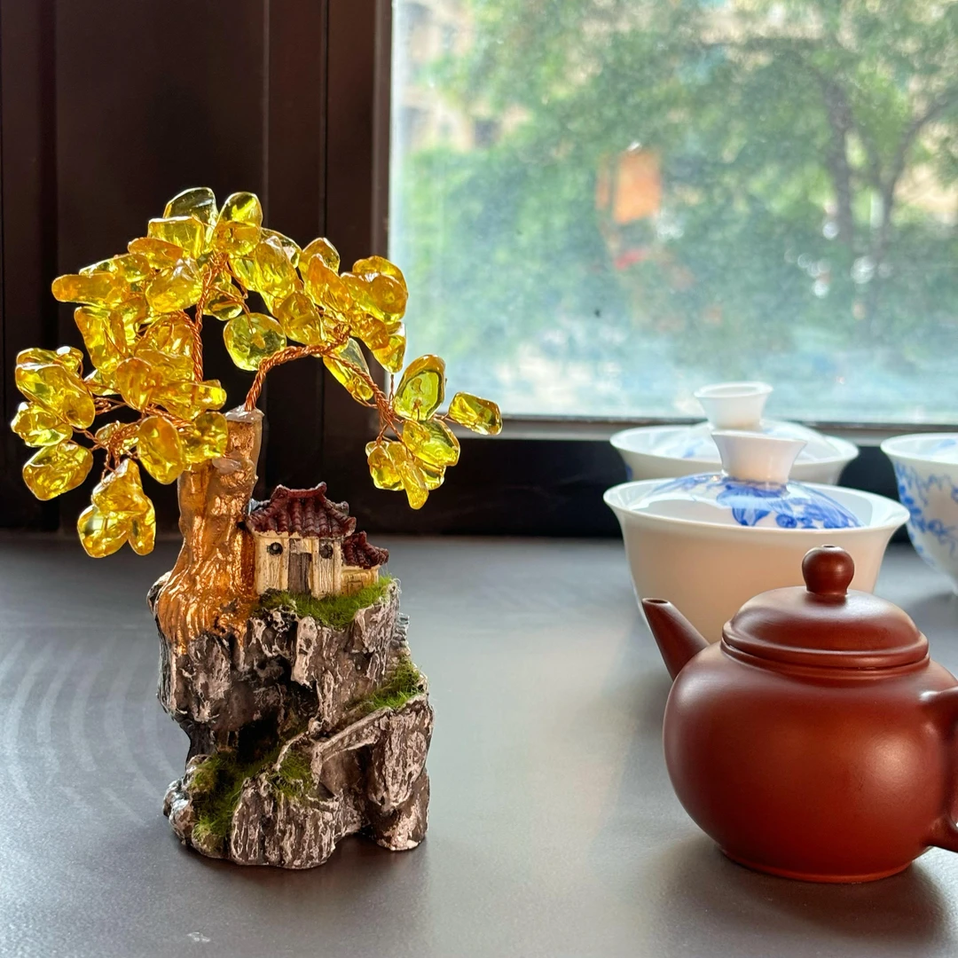 茶宠高山流水|茶桌氛围摆件茶室商铺工位小物品风水向上来财摆件