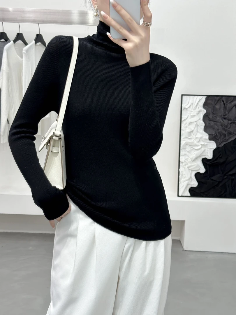 48支精纺全羊毛高领打底毛衣19-25021