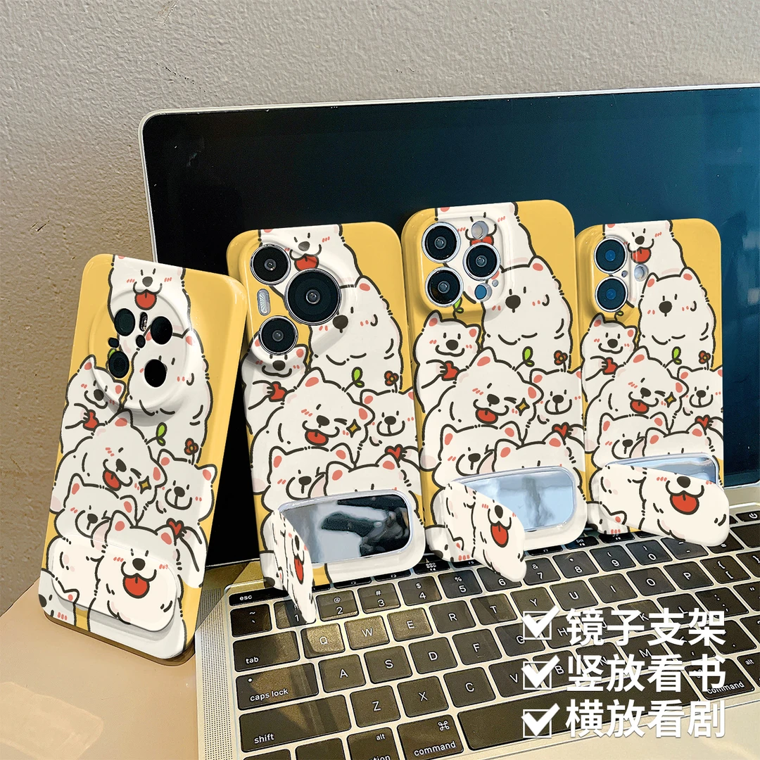 可爱狗狗适用苹果菲林手机壳华为vivo小米oppo荣耀全包防摔保护套