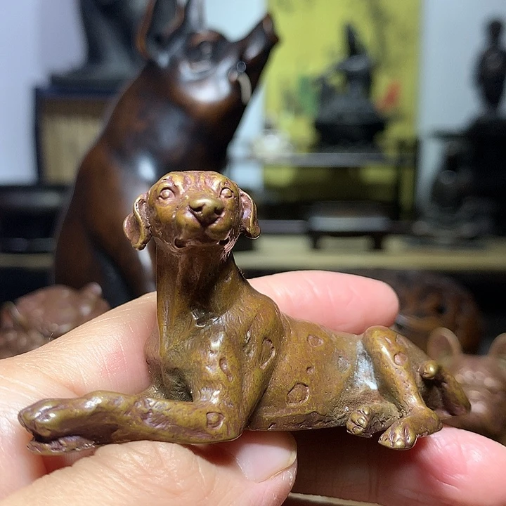 铜小狗茶宠 摆件