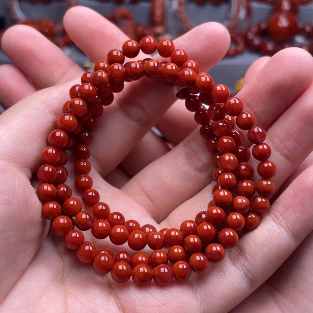 南红玛瑙未镶嵌珠宝奇石多圈5.5mm