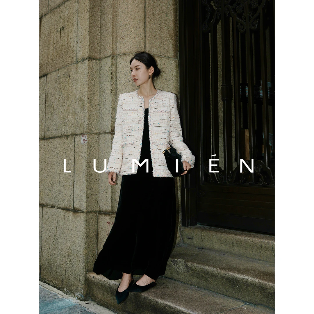 现货【LUMIEN新品】“山茶花”多彩手工编织秋季薄外套外套LX5GWW046