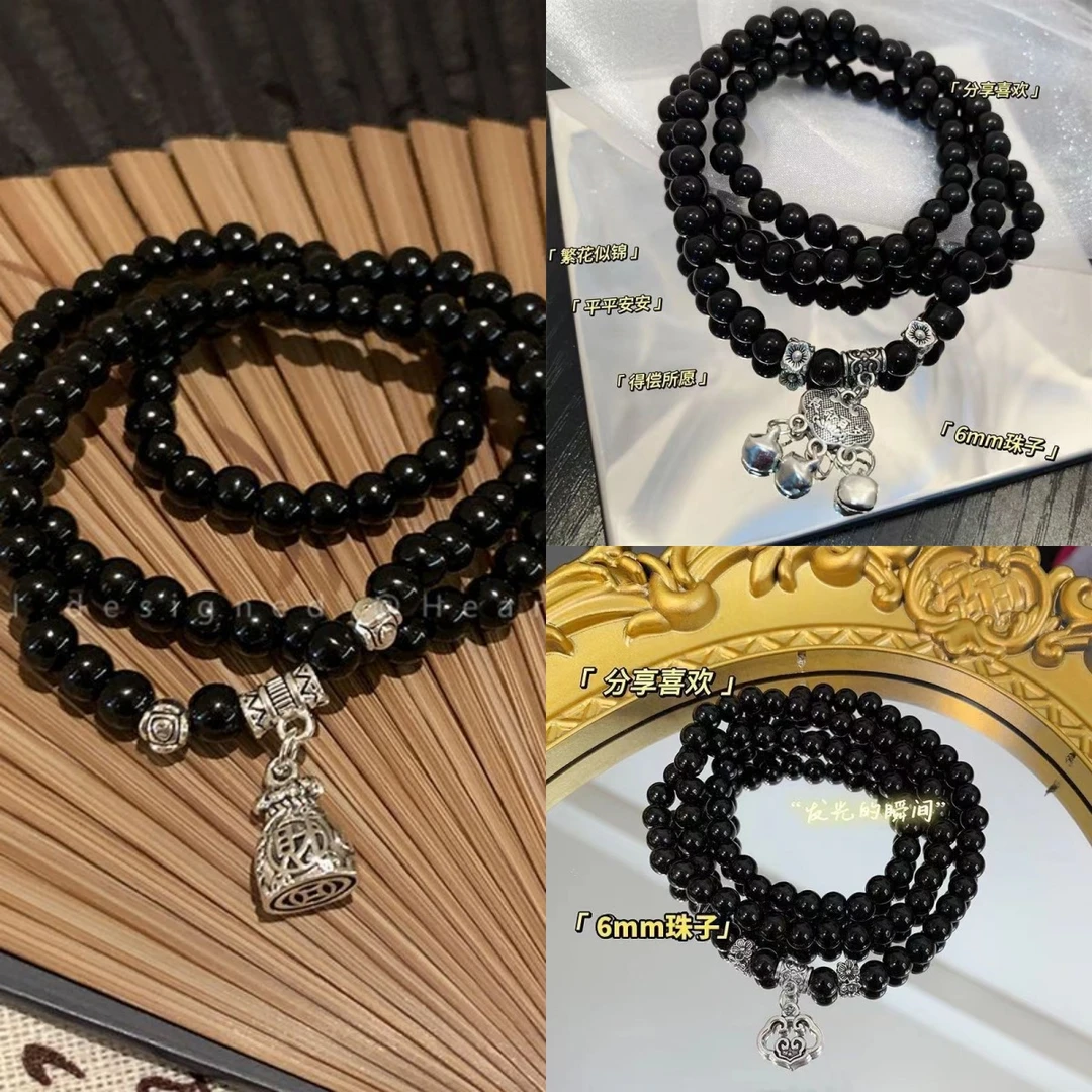 合金合成锆石手链 新中式山鬼花串珠手串女国风复古2025年新款手