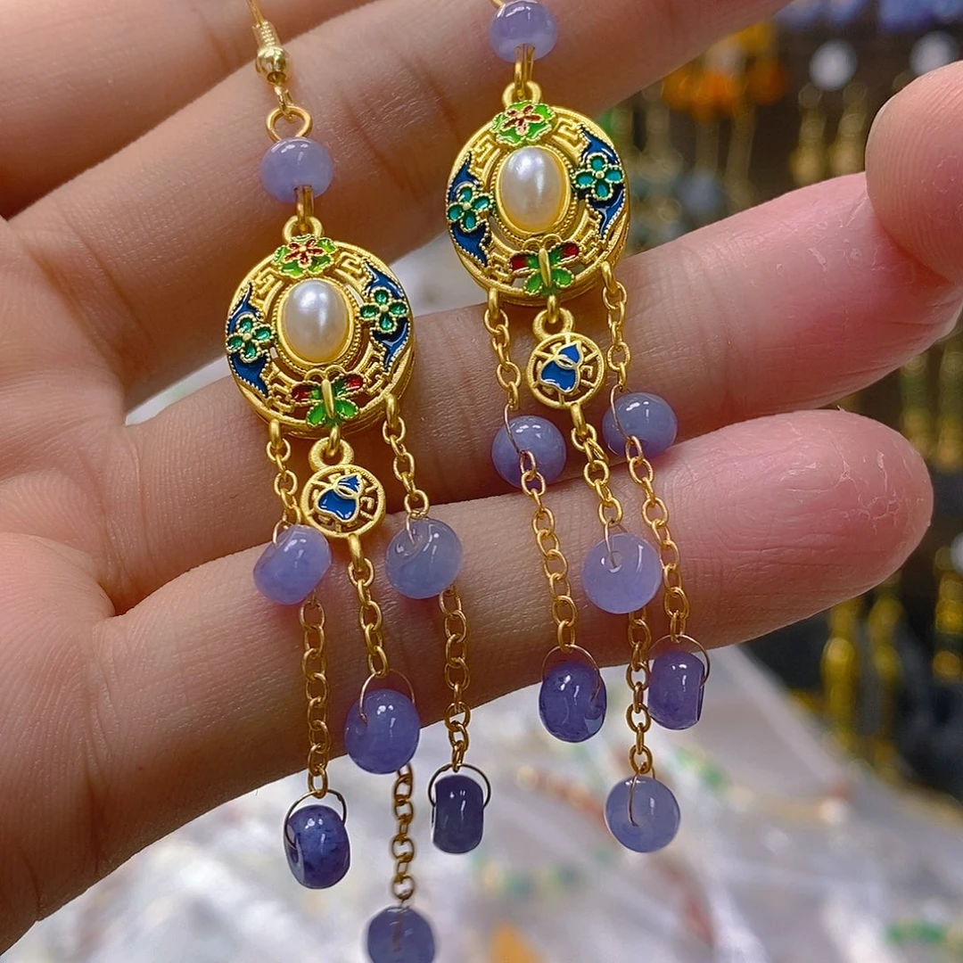 翡翠合金耳饰翡翠