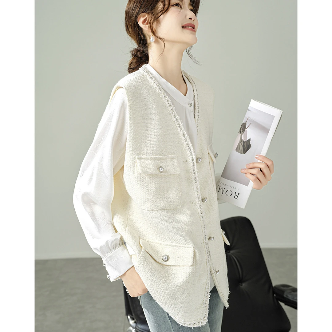 时尚气质小香风高级感女式马夹2141070002