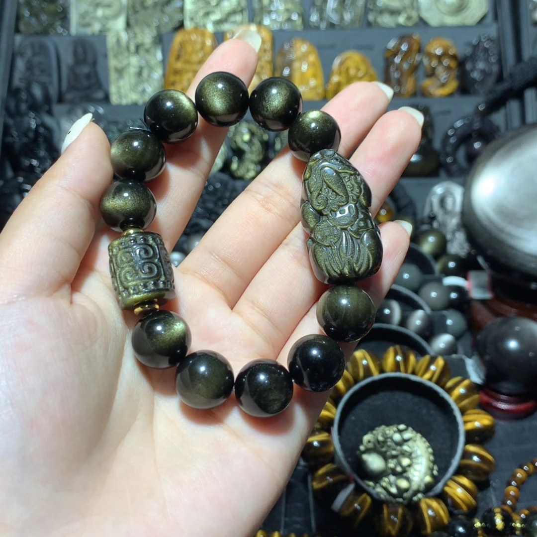 未镶嵌黑曜岩手链一****?