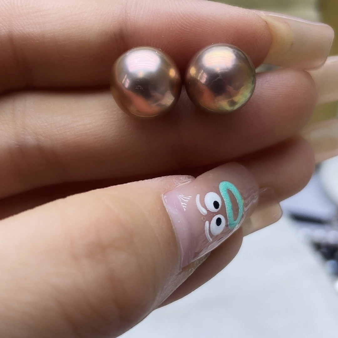 银S925镶嵌淡水珍珠耳饰