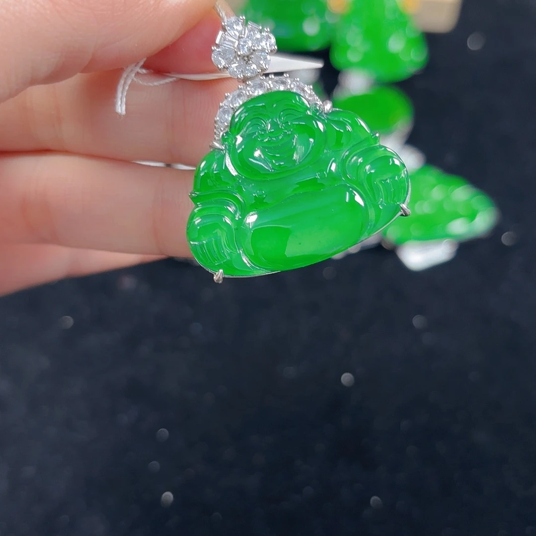 翡翠银S925镶嵌吊坠(不含链)