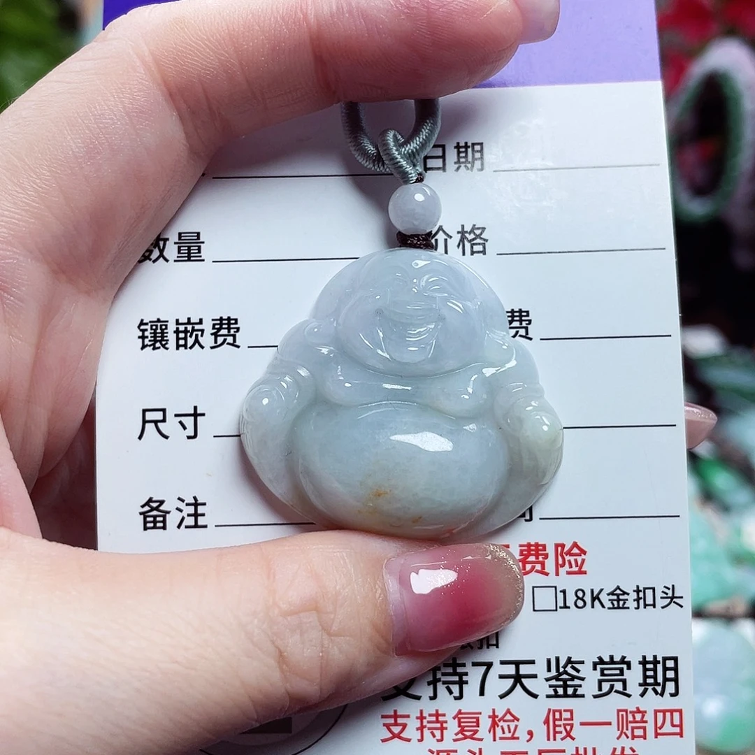 翡翠未镶嵌颈饰佛公06