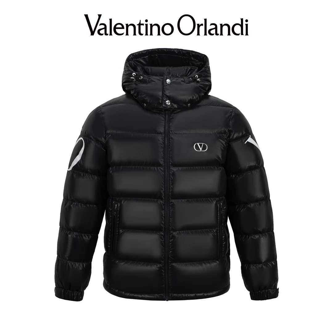 Valentino orlandi秋冬男士B版时尚百搭休闲可拆卸连帽短款羽绒服