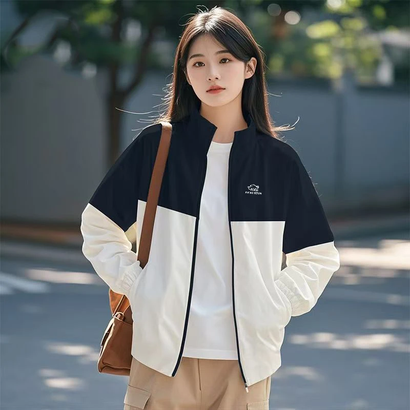 六防刺绣运动户外防风防水立领宽松大码夹克外套男女同款J666-T10