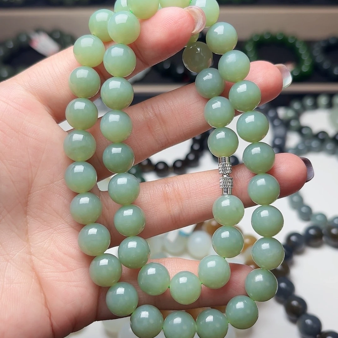 和田玉未镶嵌手链俄粉青 10