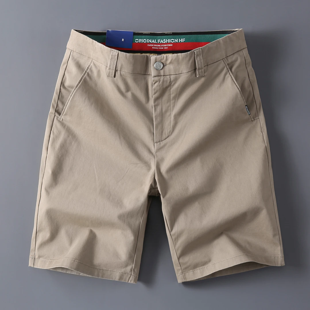 2025新款五分裤男士高级感夏季外穿棉质商务休闲中裤修身西装短裤