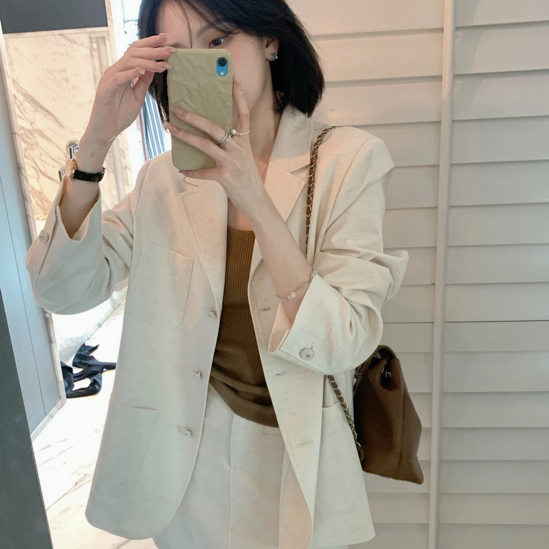 【芝士Cheese】春日西西里麦穗西服外套 半裙秋季百搭时尚女士简约