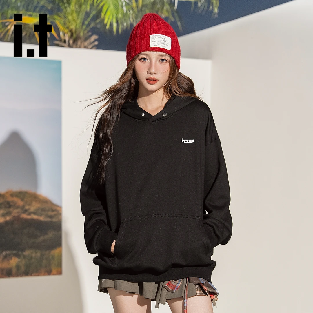 i.t izzue美式潮牌连帽卫衣女2025春秋宽松休闲百搭上衣外套1M