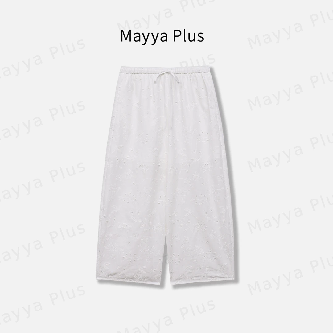 【海岛裤】Mayya Plus麦芽定制轻奢气质显瘦欧若风梭织裤32527237