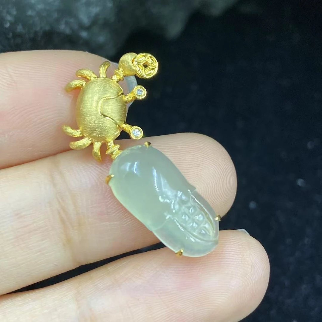 新春大集翡翠吊坠（不含链）18k金镶嵌-吊坠5596 1