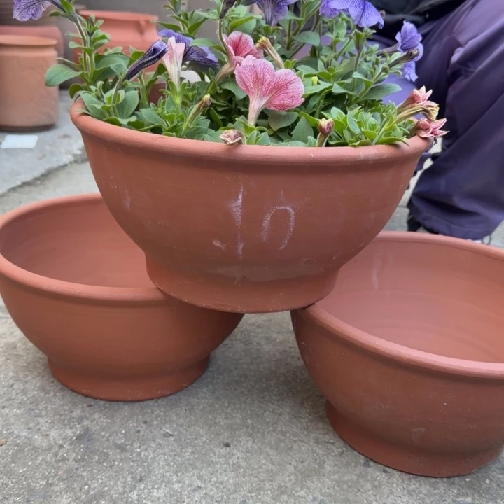 紫砂花盆口30高16