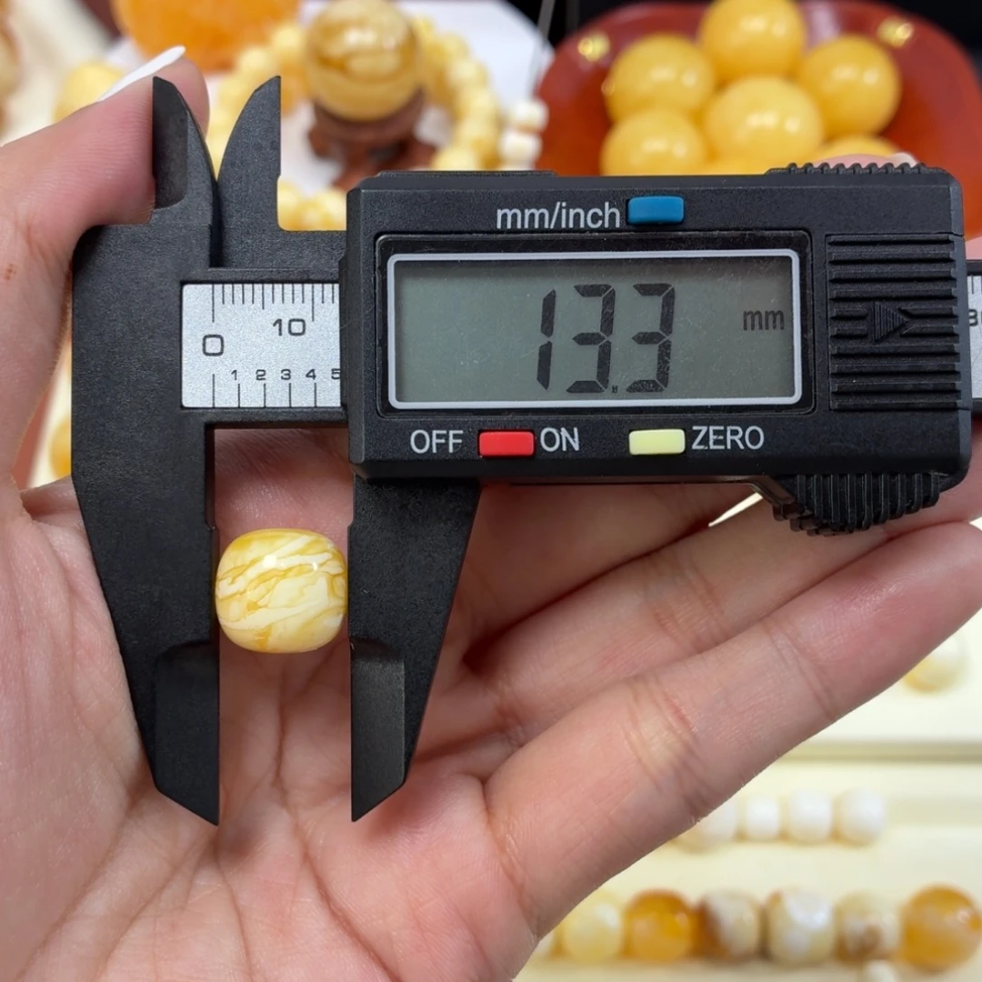 琥珀未镶嵌珠宝奇石焦皮金白虎皮纹老型13mm