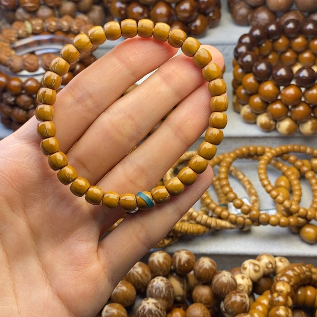 紫金鼠手串7×6肉珠实心