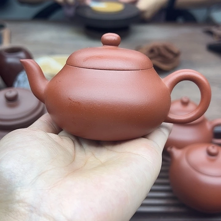 茶壶朱泥梨型 微瑕朱泥半手工140cc