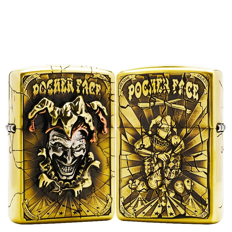 ZIPPO/之宝打火机【贴章扑克脸】盔甲机原装正品煤油机DYJ1