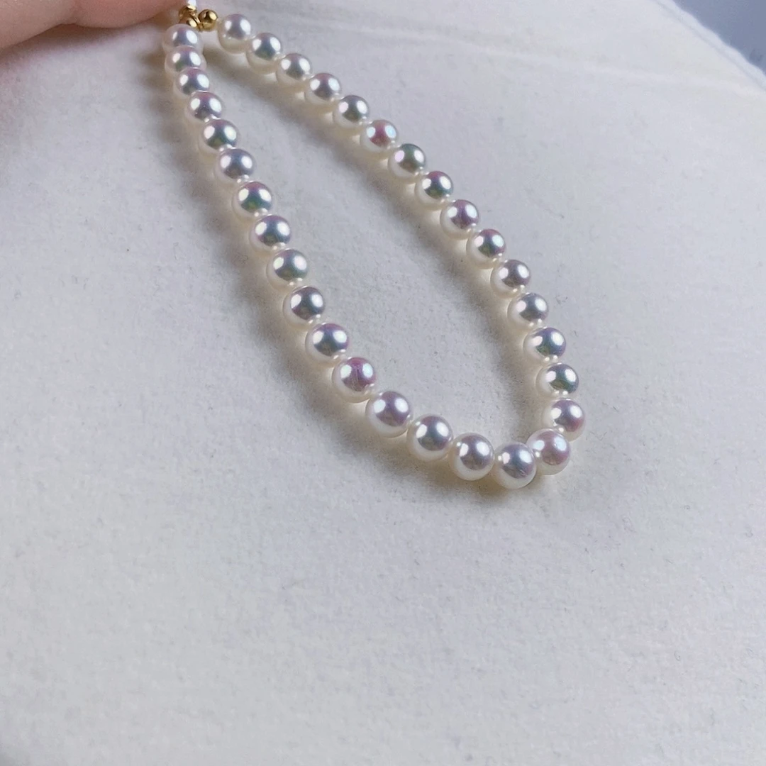 淡水珍珠手绳18K金镶嵌