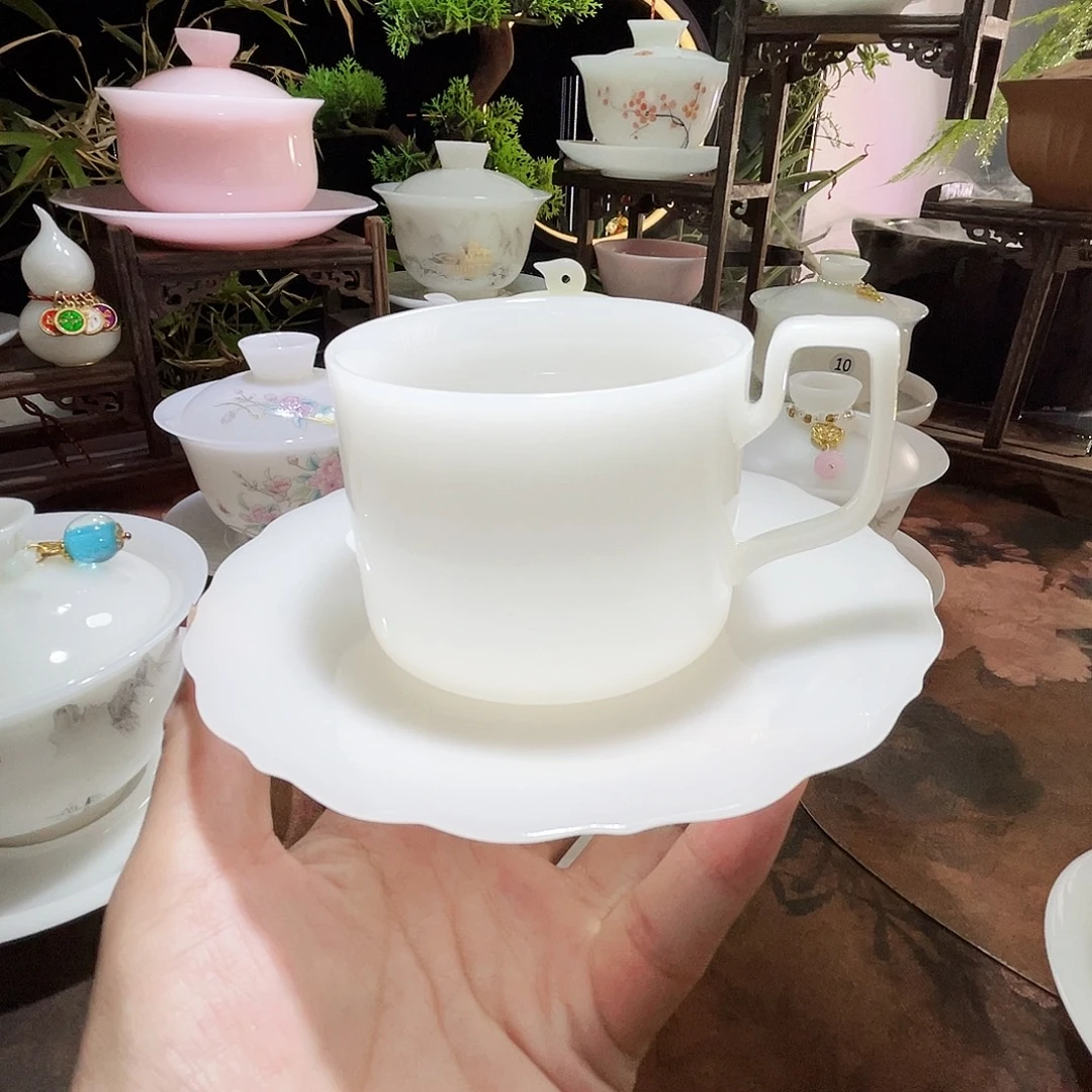 冰晶璞玉咖啡杯加壶承