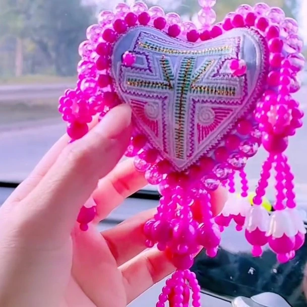 新款原创手工刺绣平安福汽车挂件后视镜装饰车载