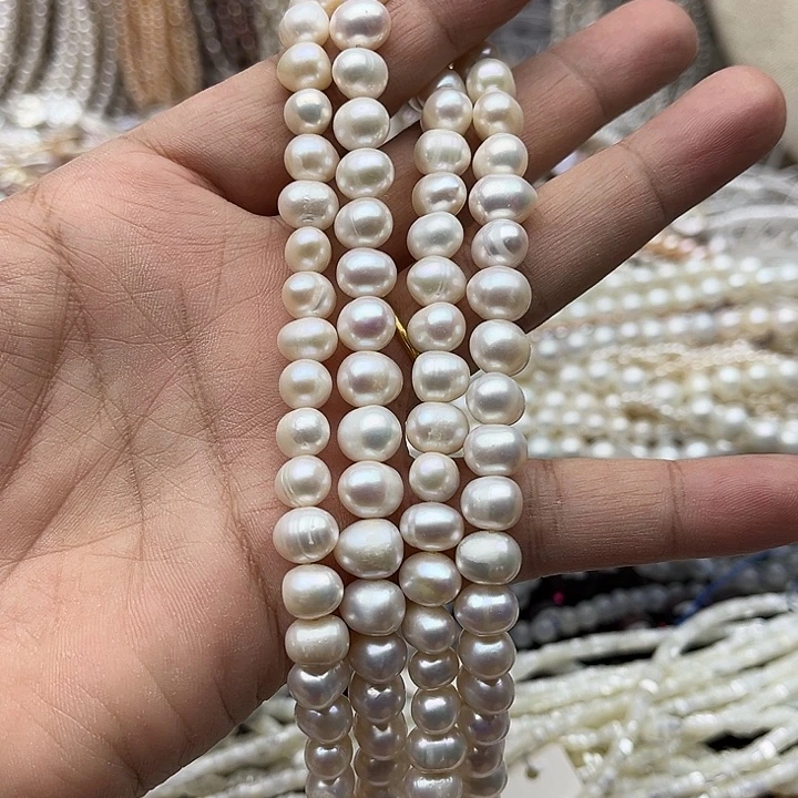 玛瑙/玉髓未镶嵌珠宝半成品一条8mm左右极光珍珠