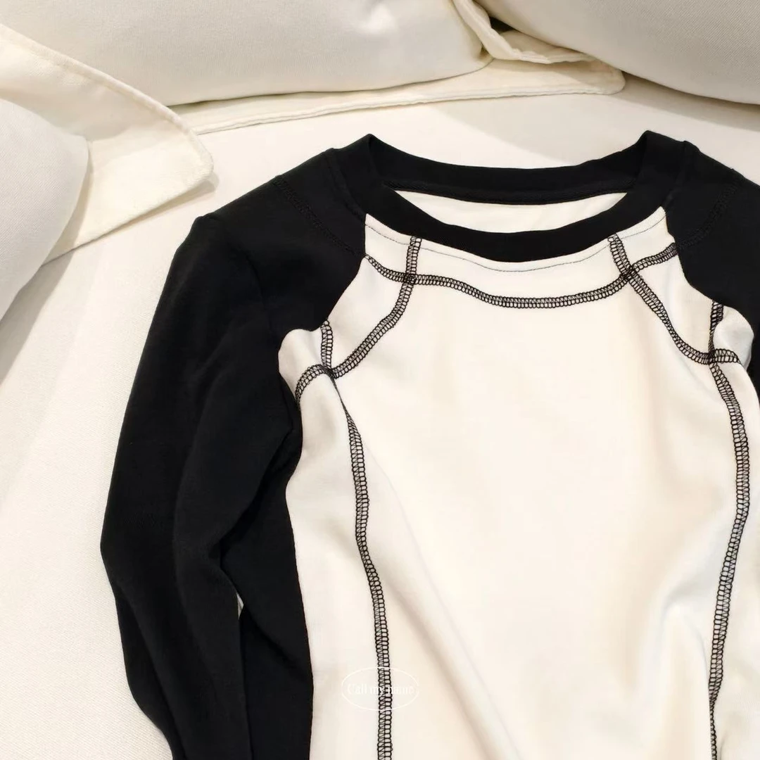 韩国代购. Call my name 漫画身材  明线拼接L25041725