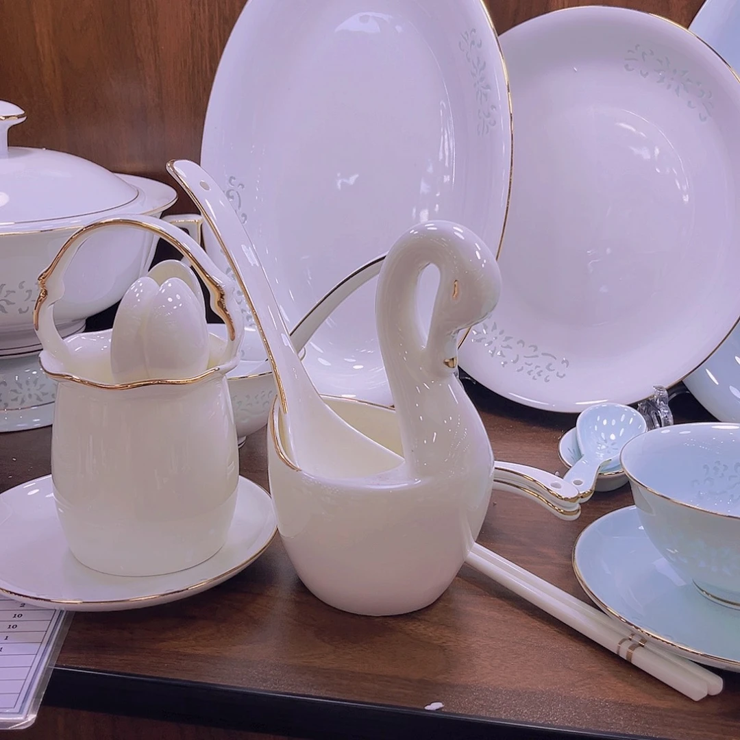 瓷景德镇描金缠枝莲单品