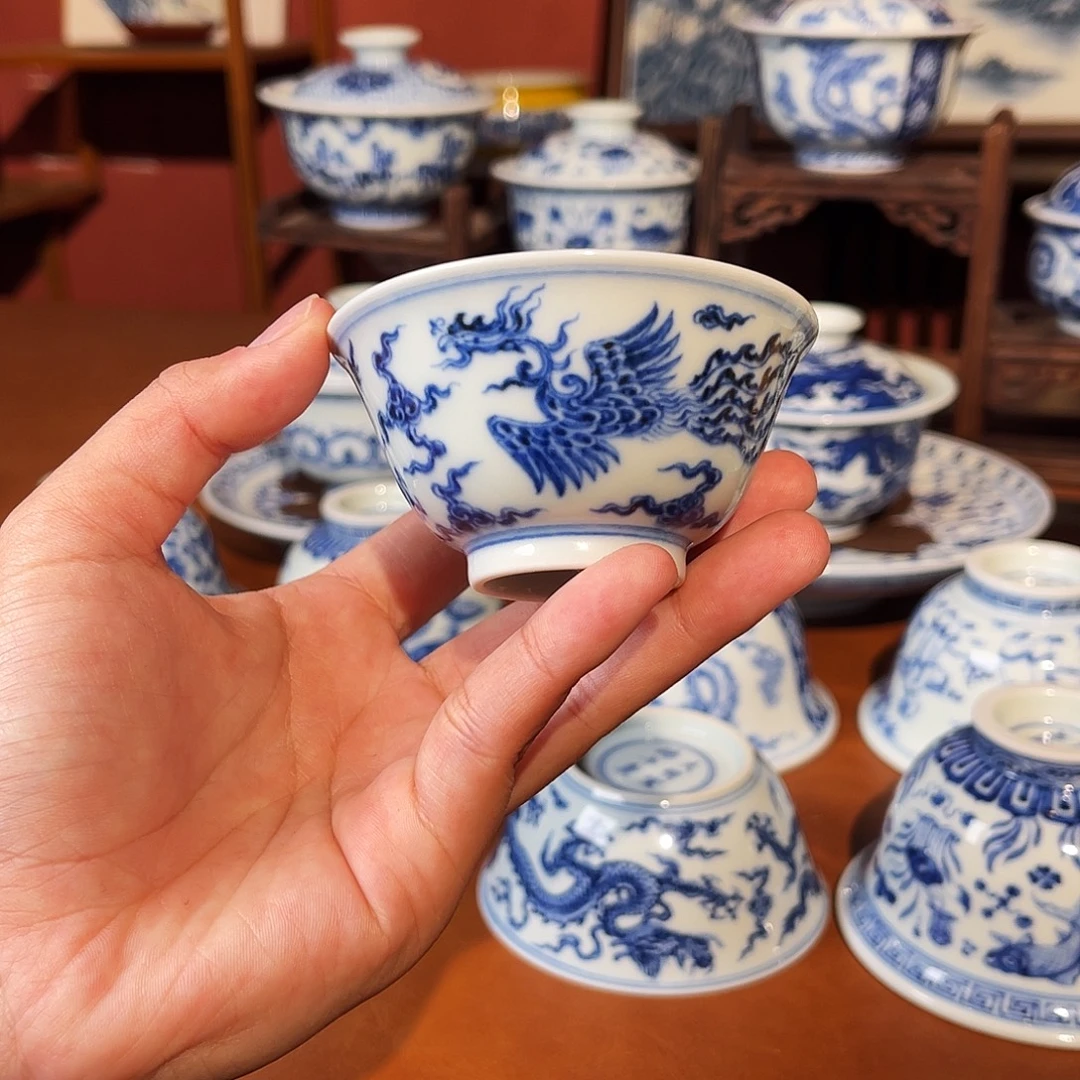 龙凤薄胎撇口杯50cc.