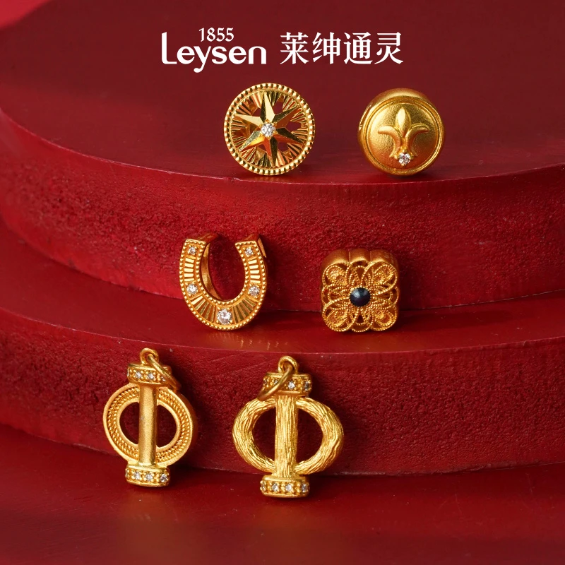 【孤品】莱绅通灵经典IP足金999串珠 DIY串珠5G金串珠萌粒