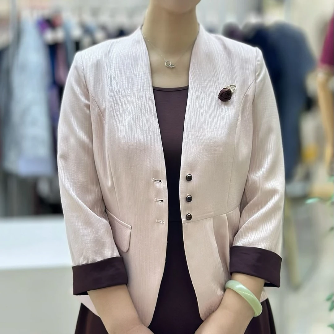 洋气西装外套连衣裙青果领时尚女装适合中年妈妈