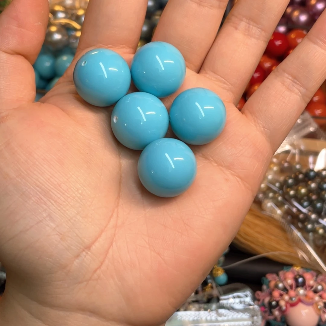 20mm松蓝色5粒 脸珠半成品