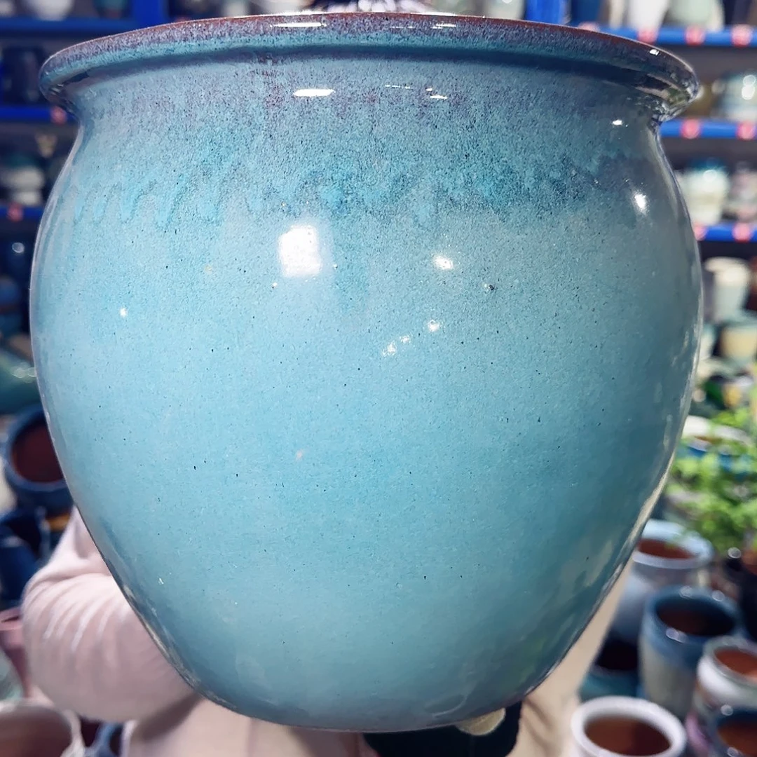 紫砂花盆高23口25