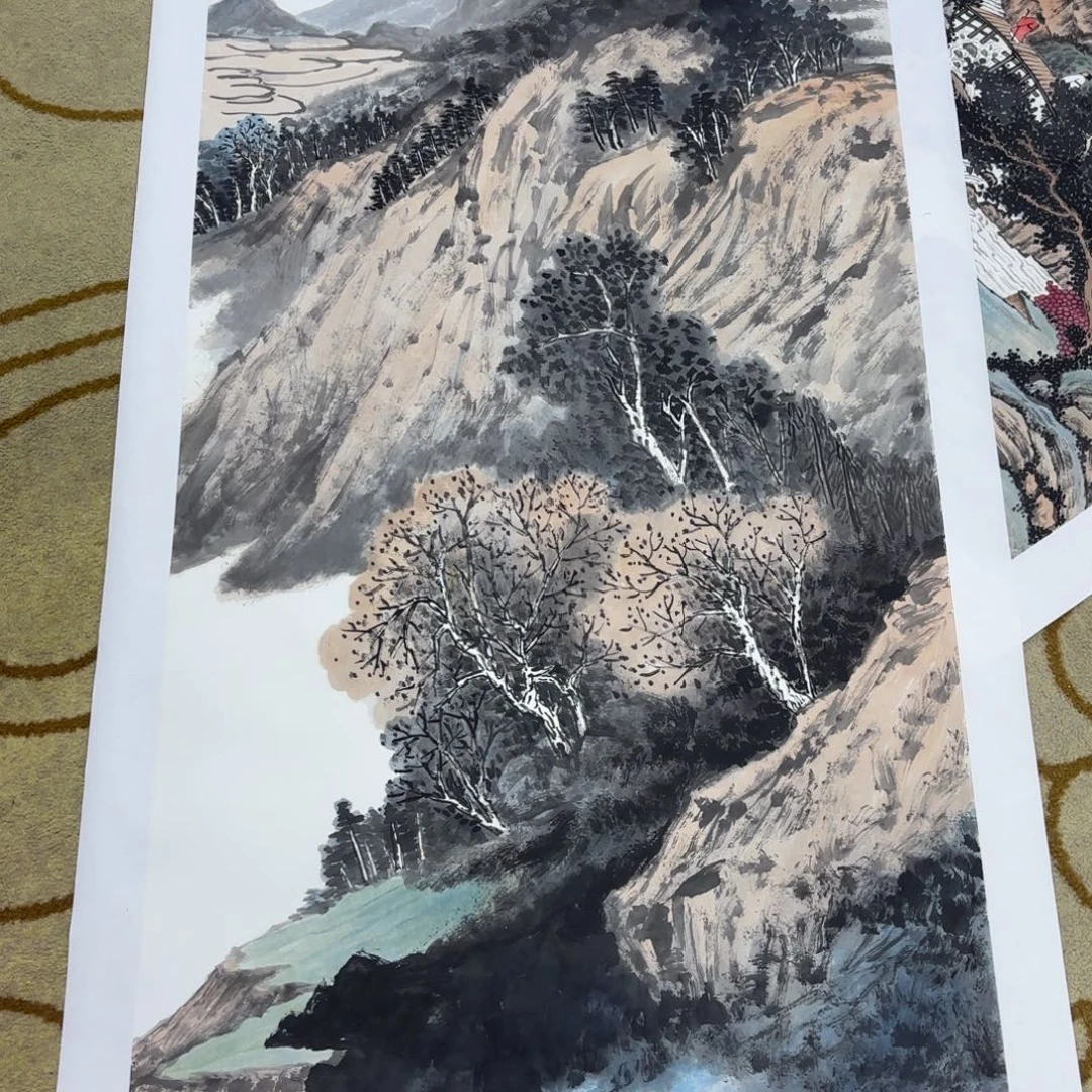 卖***象国画左庭强四尺山水艺