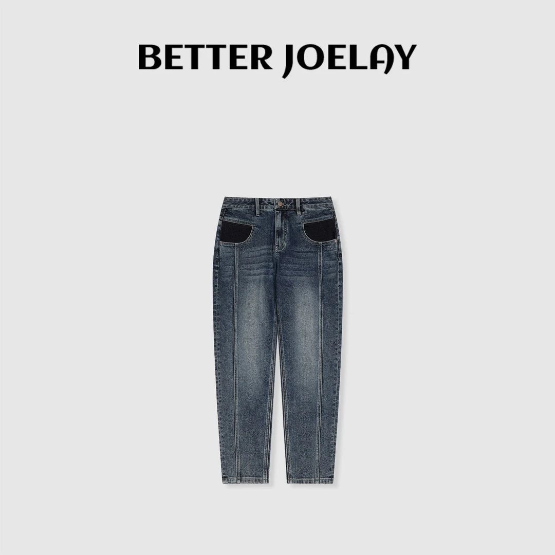BETTERJOELAY -【晚风唱片】百搭时尚潮流宽松休闲时尚牛仔裤JG9259