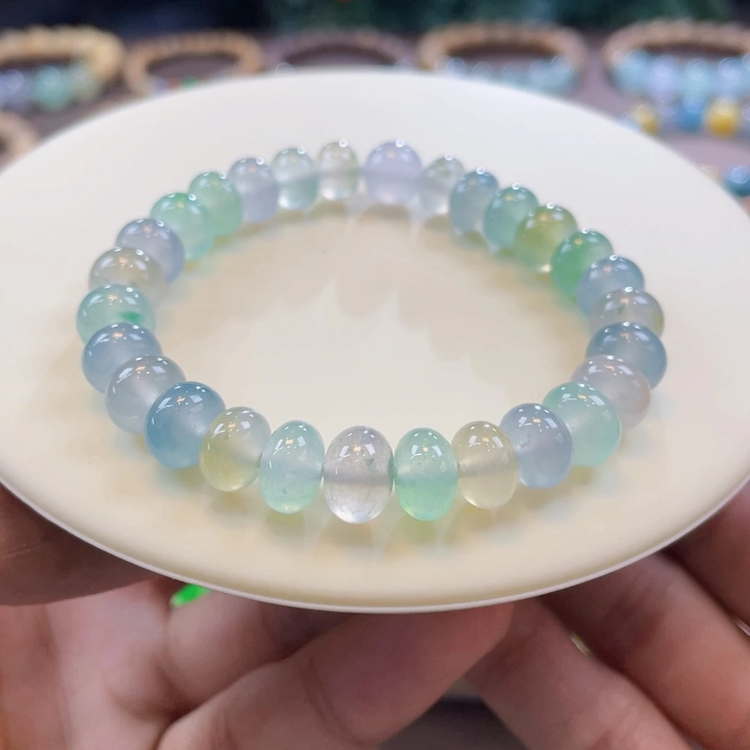 【闪购商品】未镶嵌手链翡翠高冰鼓珠马卡龙