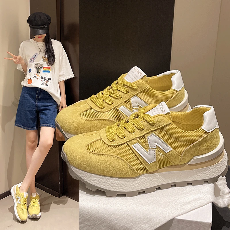 厚底跑步百搭时尚网面小白鞋韩版女鞋