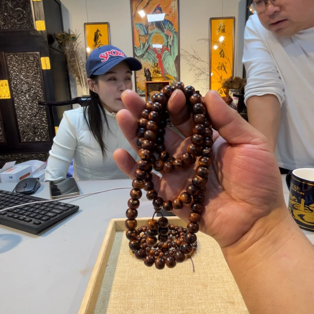 黄花梨/降香黄檀苹果珠108颗紫油梨树根料111号
