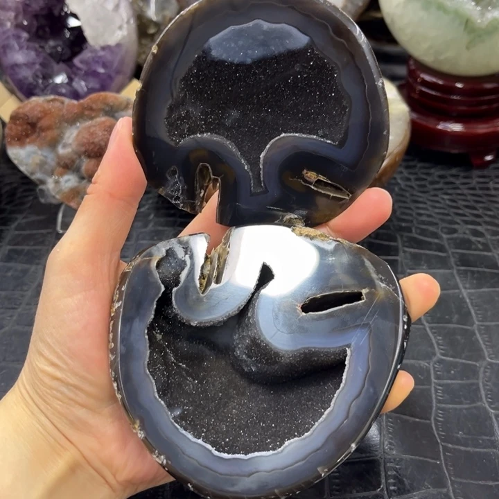 水晶珠宝半成品未镶嵌黑晶盆