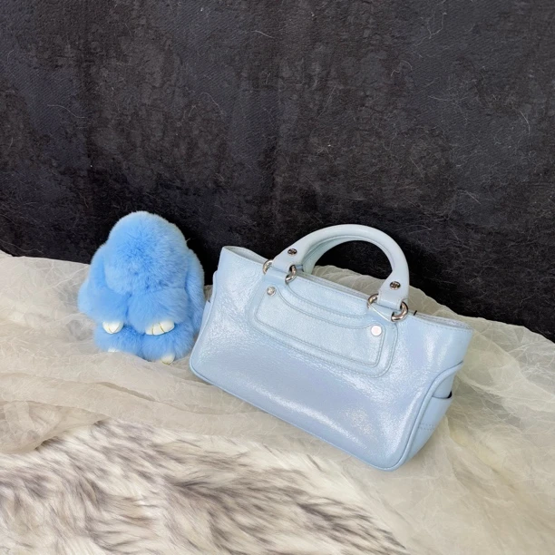95新 Celine/思琳 baby蓝侧标mini手提包