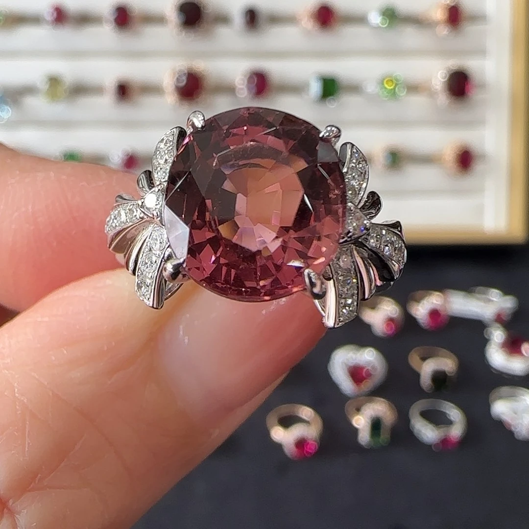 碧玺戒指18K金镶嵌6.34ct