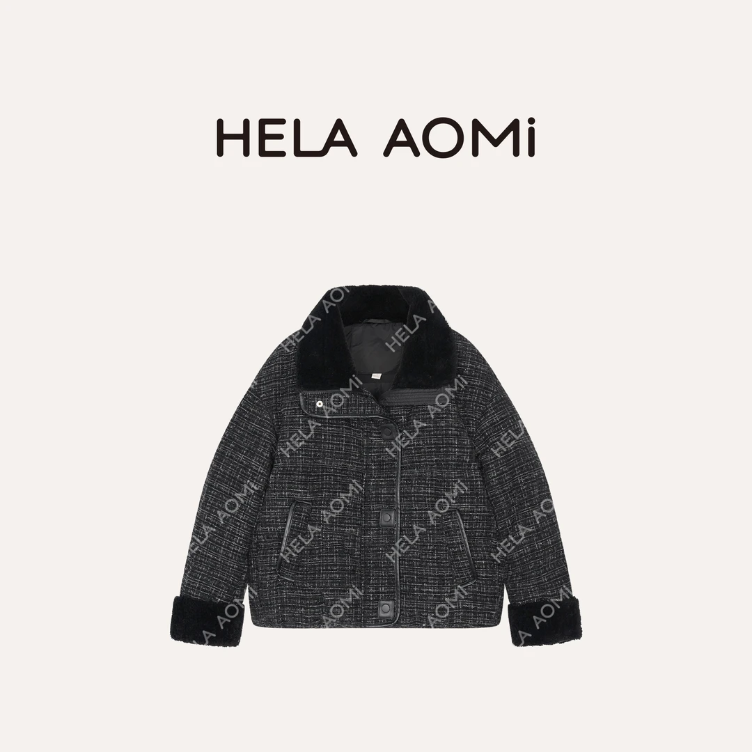 HELA AOMI “小香羊毛领”90白鸭绒+绵羊毛100%羽绒服CY5DC04336