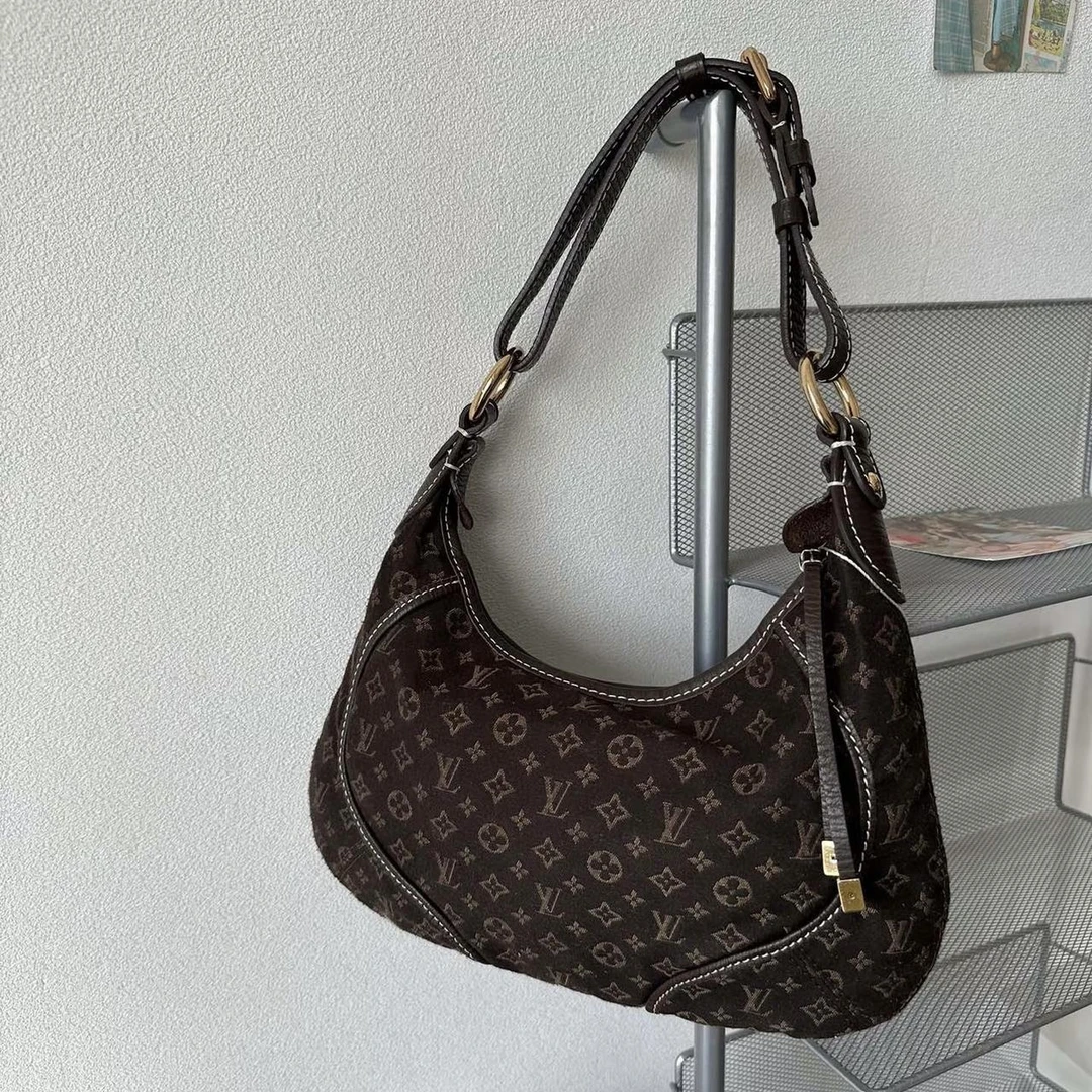 99新 LouisVuitton/路易威登 大吉中古/LV 牛仔丹宁单肩腋下包