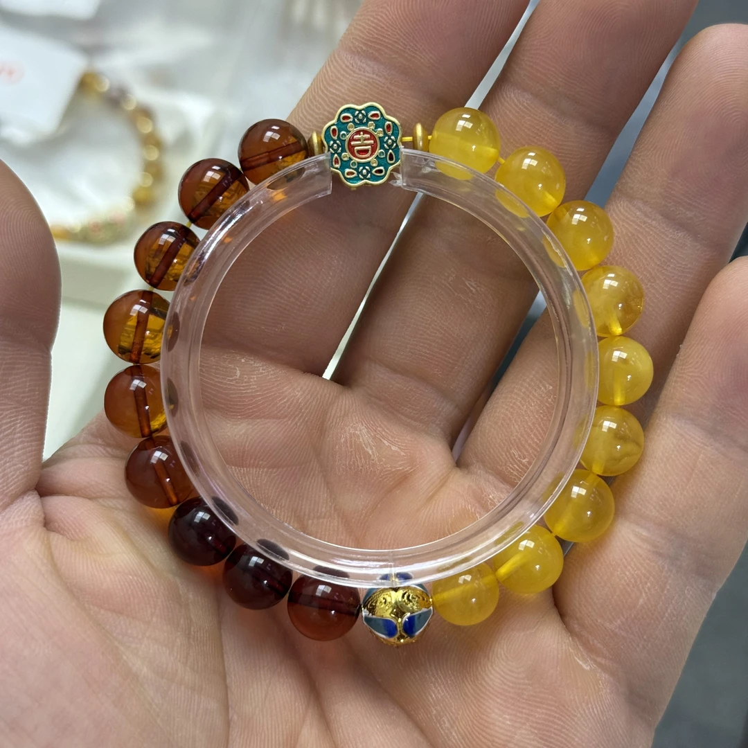 双生大吉|蜜蜡琥珀手串国风原创设计款