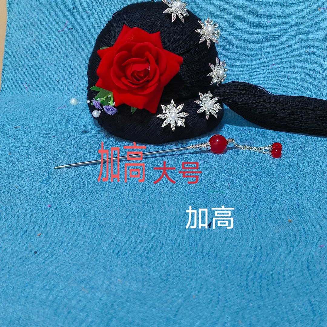 少女风原创设计女千金风日韩发簪素款复古简约红色